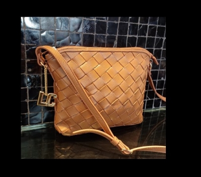 Bolsa de couro Tressê Caramelo