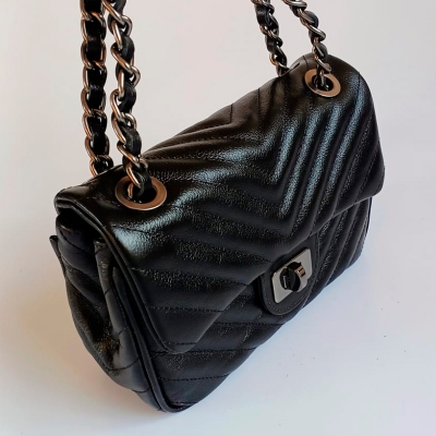 Bolsa de Couro Mini Matelassê Black