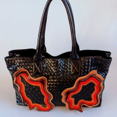 Bolsa de Couro Tressê Preto / Designer