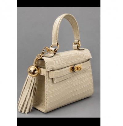 BOLSA MINI CROCO E ALÇA TRANÇADA 