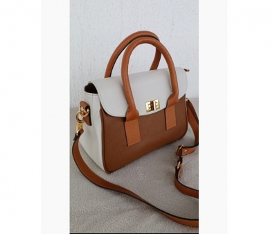 Bolsa de Couro Bicolor Média