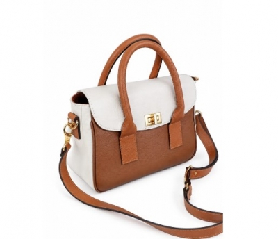 Bolsa de Couro Bicolor Média