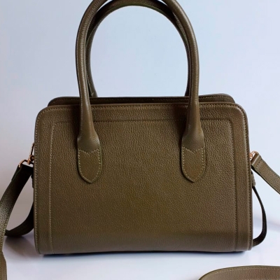 Bolsa de Couro Média Alça Dupla