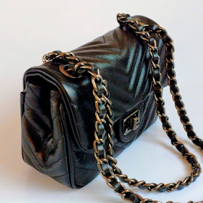 Bolsa de Couro Mini Matelassê Black